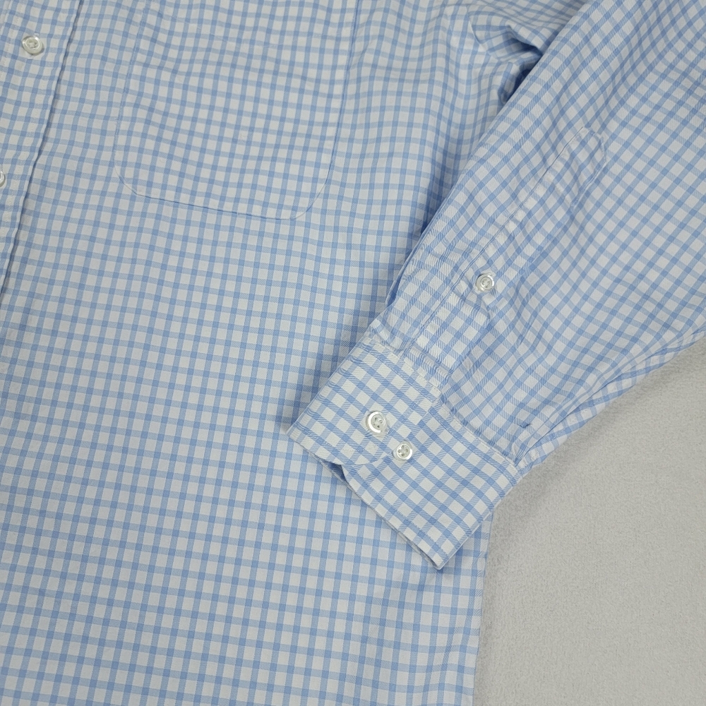 Ben Silver Charleston Button Down Shirt Men's 16.5-33 Blue Check 100% Cotton - Picture 3 of 11
